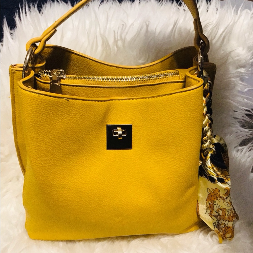 Mustard Yellow Leather Handbag